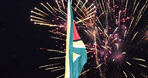 flag-raising-with-fireworks_guyana