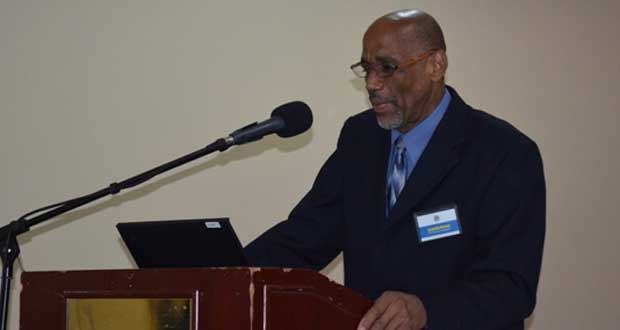 Caribbean Technological Consultancy Services Network Coordinator, Kenneth Harvey, addressing the participants at the stakeholders’ forum. 