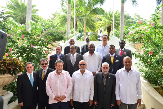 CARICOM Heads at the end of the 35th conference in Antigua and Barbuda