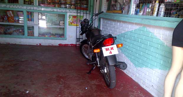 The CG motorcycle which the men used to get away from the robbery scene