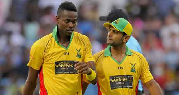 Young pacer Ronsford Beaton was undaunted by any final over pressure and came through for the Amazon Warriors . LatinContent/Getty Images