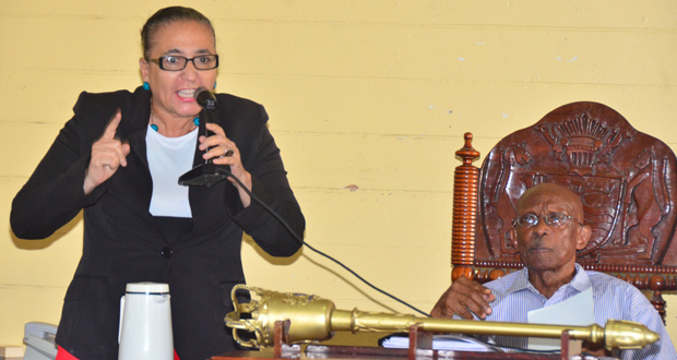 Deputy Mayor Patricia Chase-Green finally decided to use the microphone yesterday