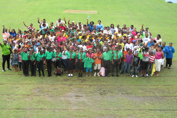 Children from across Guyana gather to leave for the Police 2014 Children’s Camp
