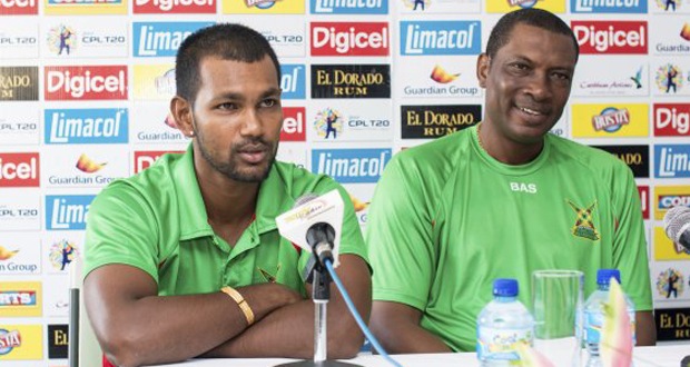 Guyana Amazon Warriors captain Denesh Ramdin and head coach Roger Harper .