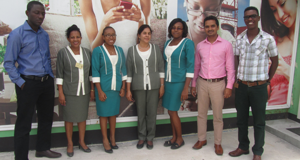 Eshwar Thakurdin, second from right, and his administrative team at the MMG centre on Croal Street
