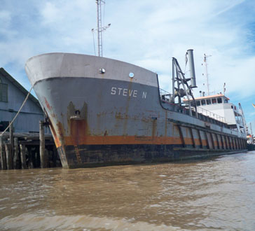 The ‘Steve N’ in action on the Essequibo River