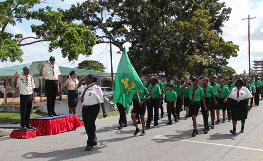 Scouts march through the streets of Georgetown in observance of the 105th
Anniversary of SAG