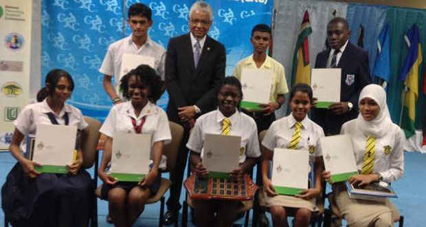 The Guyanese students with the Chairman of the University of the West Indies