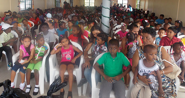 A section of the children that had gathered at the Christmas party.