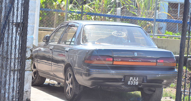 Jaisari’s vehicle  at the Vreed-en-Hoop Police Station compound yesterday
