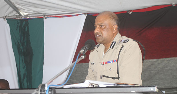 Commissioner Seelall Persaud addresses the gathering (Sonell Nelson)