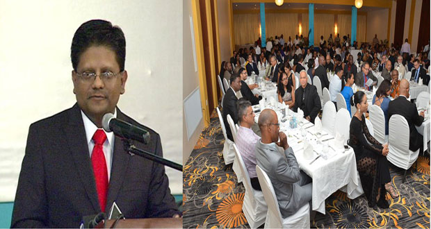 Finance Minister, Dr. Ashni Singh addressing the annual Georgetown Chamber of Commerce and Industry (GCCI)’s Dinner and Awards Ceremony