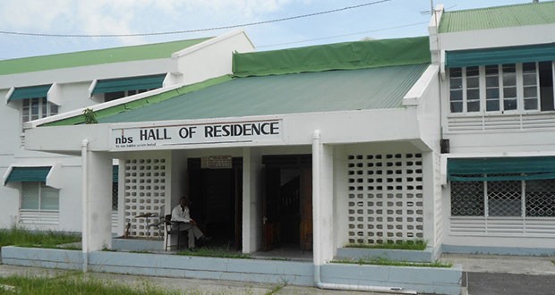 The vandalised New Building Society (NBS) Hall of Residence dorms at the University of Guyana