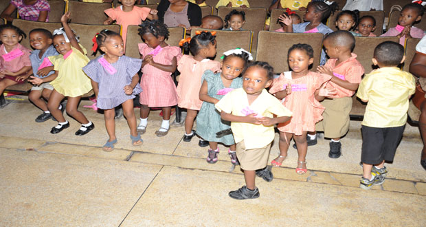 Some of the ‘Play School’ children enjoying the ‘ABC Song’