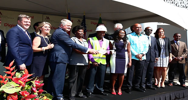 Haiti President Michel Martelly and former U.S. President Bill Clinton, join Digicel Group Founder and Chairman Denis O’Brien and officials from Marriott International to open the Marriott Port-au-Prince Hotel.