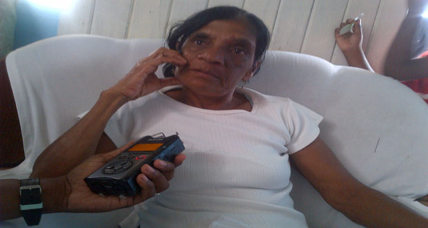His grieving mother as she spoke to the Guyana Chronicle