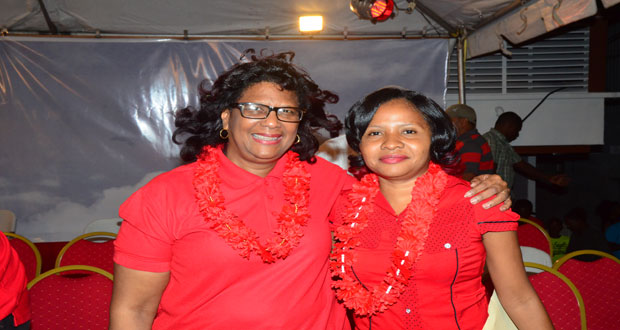 Prime Ministerial Candidate, Elisabeth Harper (L) along with Africo Selman following the rally on Sunday