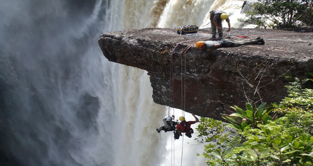 Rappelling off of the Kaieteur Falls. It doesn't get more adventurous than this!