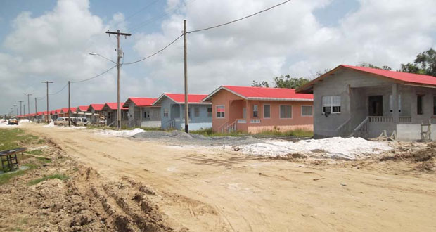 A section of the homes constructed under the 1000 Homes Project