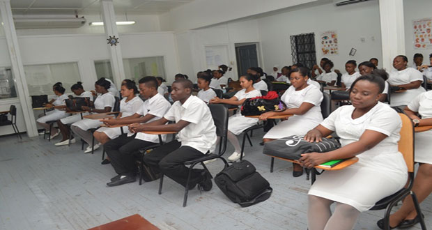 The new batch of nurses inducted for training at the Kingston Nursing School Annex