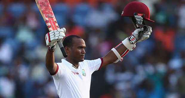 Kraigg Brathwaite recorded his fourth Test hundred as West Indies replied strongly ©