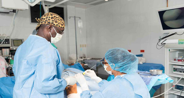 A St Joseph Mercy Hospital team conducting a surgery