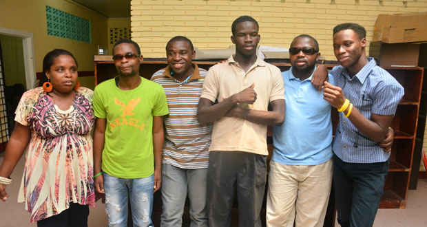 Some of the visually impaired students who will sit this year’s CSEC examinations (Photos by Samuel Maughn)