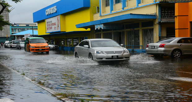 A section of Main Street is flooded