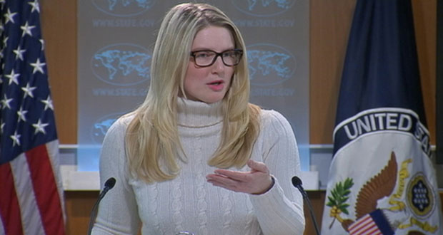 Marie Elizabeth Harf is the acting spokeswoman for the United States Department of State and a former spokeswoman for the Central Intelligence Agency. She worked on the 2012 Obama campaign.