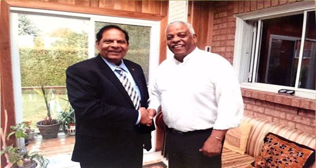 ‘FLASHBACK’: Prime Minister-elect, Mr Moses Nagamootoo and Dr Alvin Curling in Canada (April, 2015)