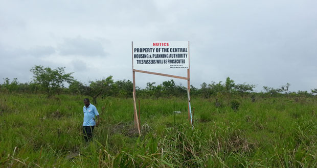 One of the signboards placed aback Diamond Housing Scheme-‘Trespassers will be Prosecuted’