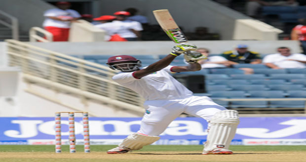 Jason Holder top scored with a brilliant 82 in the West Indies first innings. (picture courtesy WICB)