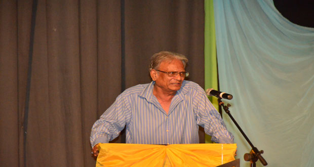 Minister of Education, Dr. Rupert Roopnaraine delivering his remarks at the launch of the music initiative