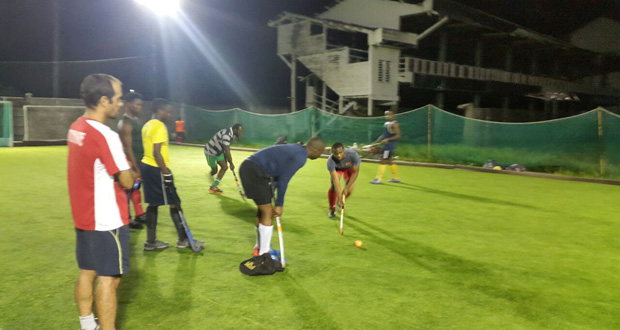 A session under the watchful eyes of coach Robert Fernandes