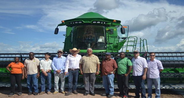 Agriculture Minister, Mr Noel Holder (fifth right) with officials and farmers in Brazil