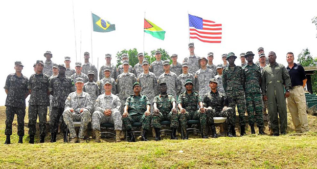 The Florida National Guard cadets with officers of the GDF