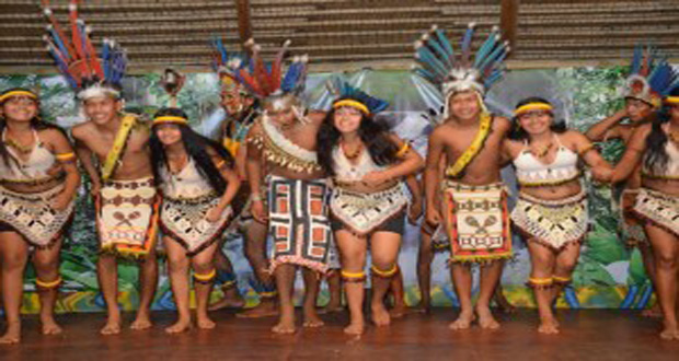 ‘FLASHBACK’: An Amerindian group does a cultural item during last year’s Heritage Month celebrations [GINA Photo]