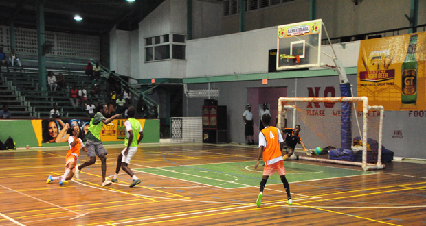 Agricola’s Kacy John scores for his team on Monday night.