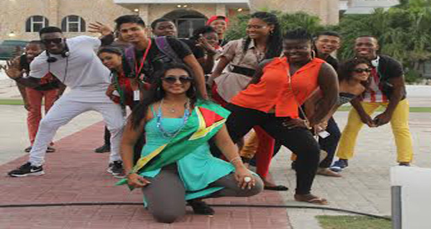The Guyana delegation arriving at the Palais Municipal de Delmas for the cultural show Saturday
