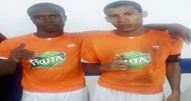 Fruta Conquerors goalscorers Kwamie LaFleur (left) and Trevon Lythcott