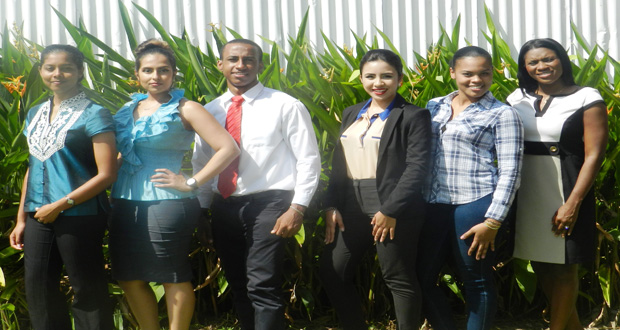 From left are the young Dynamic Ambassadors Tara Harewood, Demi Nunes, Kemo Bailey, Amber Low, Zandy McRae and Yulanda Armstrong