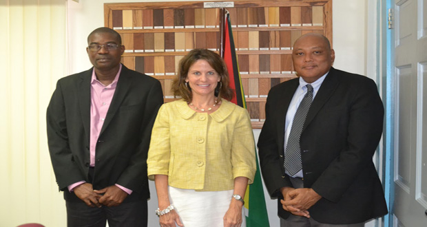 Minister of Public Infrastructure David Patterson; U.S. Department of State Deputy Assistant Secretary Robin Dunnigan; and Minister of Governance Raphael Trotman