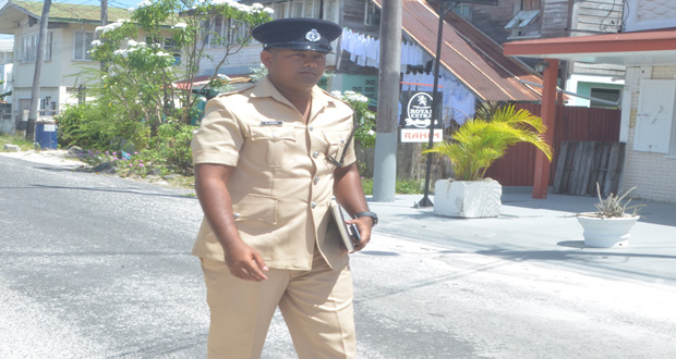 Another senior officer makes his way into the PSC compound to keep his interview appointment for promotion.