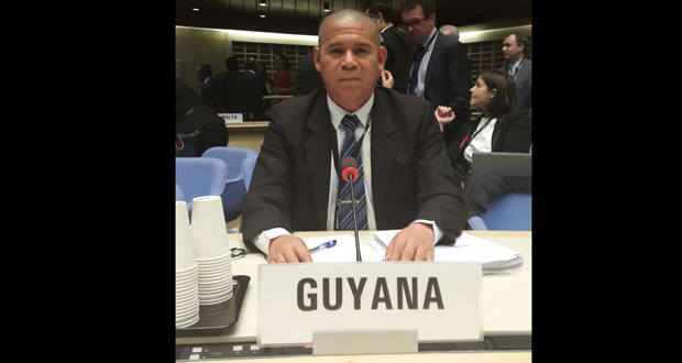 Guyana’s Public Health Minister, Dr George Norton during the 37th Meeting of the UNAIDS Programme Coordinating Boarding in Geneva, Switzerland