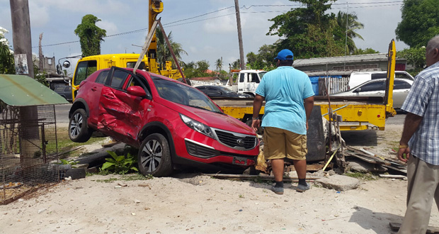 Female driver hospitalised - following two-vehicle accident - Guyana ...