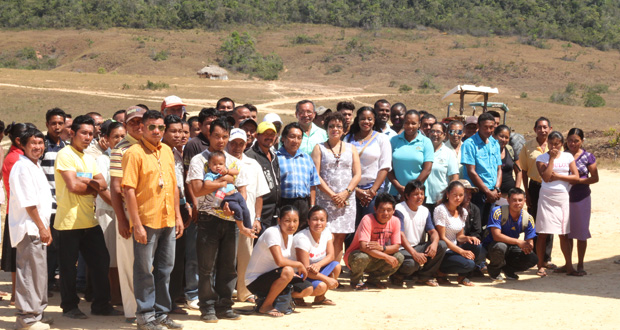 Minister within the Ministry of Indigenous People’s Affairs Valerie Garrido Lowe is seen among the workshop trainers and  representatives of the various villages