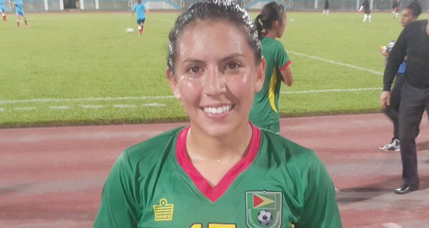 Mariam El Masri scored Guyana’s first goal on Friday night