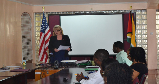 UNICEF Resident Representative Marianne Flach addressing the workshop yesterday