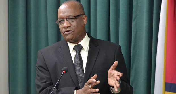 State Minister Joseph Harmon has not appeared at press briefings for months