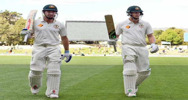 At stumps on Day 1, Adam Voges was unbeaten on 174 with Shaun Marsh not out 139 in a unbeaten fourth-wicket partnership of 317